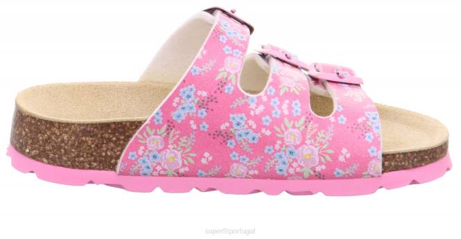 Superfit rosa/várias cores crianças fussbettpantoffel - chinelo com fivela JFFX598