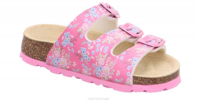 Superfit rosa/várias cores crianças fussbettpantoffel - chinelo com fivela JFFX598