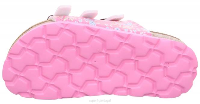 Superfit rosa/várias cores crianças fussbettpantoffel - chinelo com fivela JFFX598