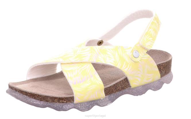 Superfit amarelo/prata crianças geléias - sandália com fecho de velcro JFFX604