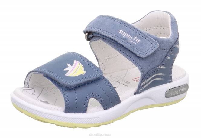 Superfit azul amarelo crianças emily - sandália com fecho de velcro JFFX666