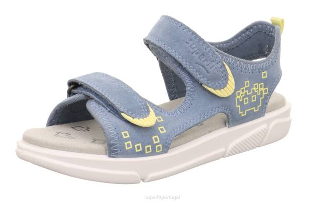 Superfit azul amarelo crianças pixie - sandália com fecho de velcro JFFX650