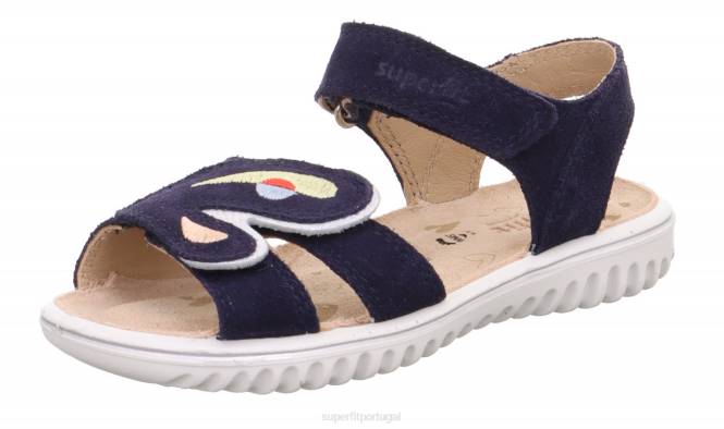 Superfit azul crianças brilho - sandália com fecho de velcro JFFX652