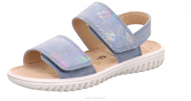 Superfit azul crianças brilho - sandália com fecho de velcro JFFX673