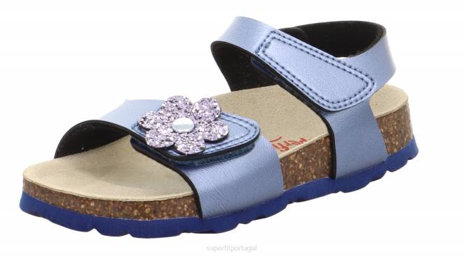Superfit azul crianças fussbettpantoffel - sandália com fecho de velcro JFFX631