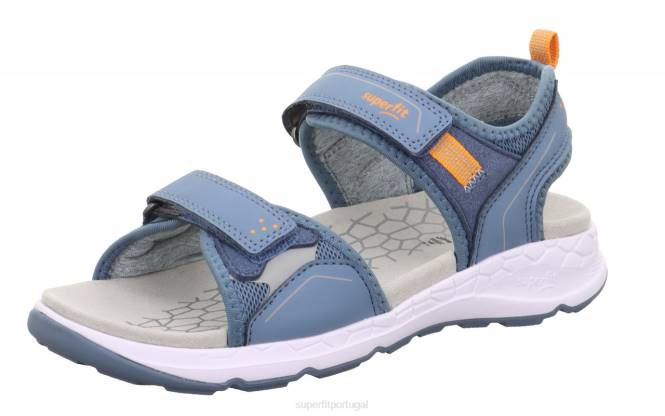 Superfit azul/laranja crianças criss cross - sandália com fecho de velcro JFFX630