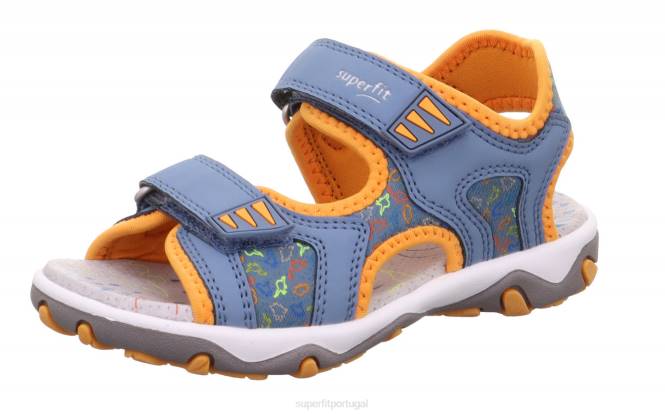 Superfit azul/laranja crianças mike 3.0 - sandália com fecho de velcro JFFX647