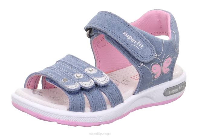 Superfit azul/rosa crianças emily - sandália com fecho de velcro JFFX688
