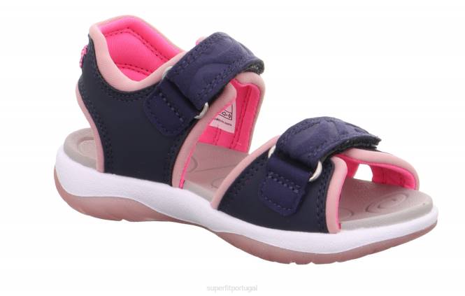 Superfit azul/rosa crianças ensolarado - sandália com fecho de velcro JFFX657