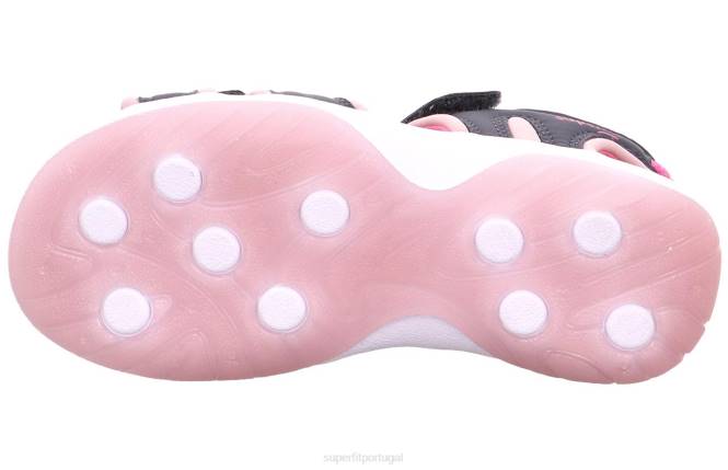 Superfit azul/rosa crianças ensolarado - sandália com fecho de velcro JFFX657
