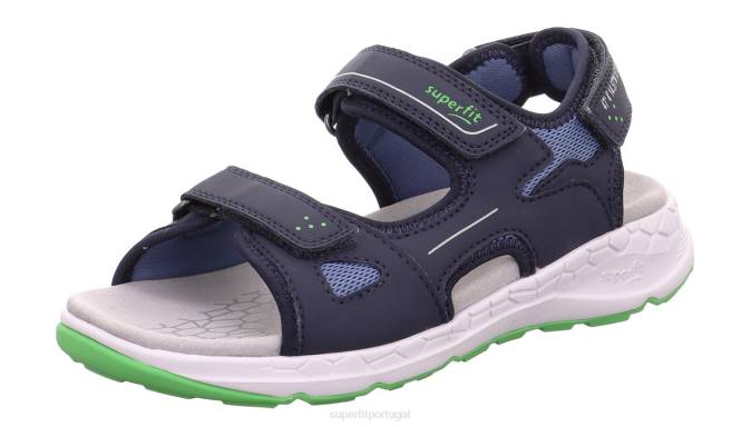 Superfit azul verde crianças criss cross - sandália com fecho de velcro JFFX682