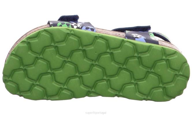 Superfit azul verde crianças fussbettpantoffel - sandália com fecho de velcro JFFX555