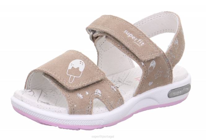 Superfit bege crianças emily - sandália com fecho de velcro JFFX675