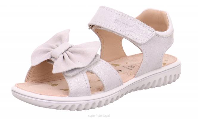Superfit branco crianças brilho - sandália com fecho de velcro JFFX625