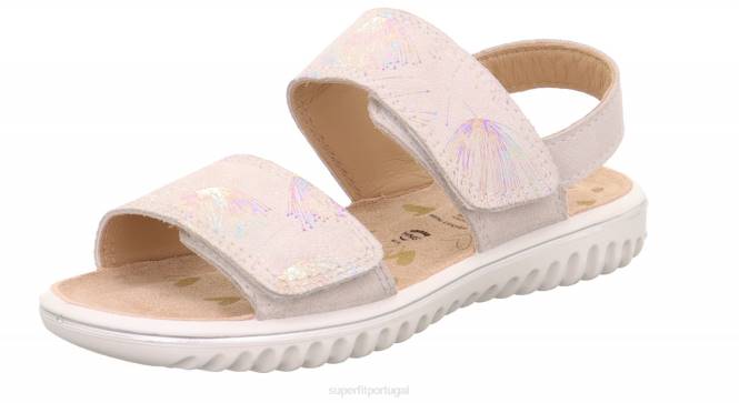 Superfit branco crianças brilho - sandália com fecho de velcro JFFX656