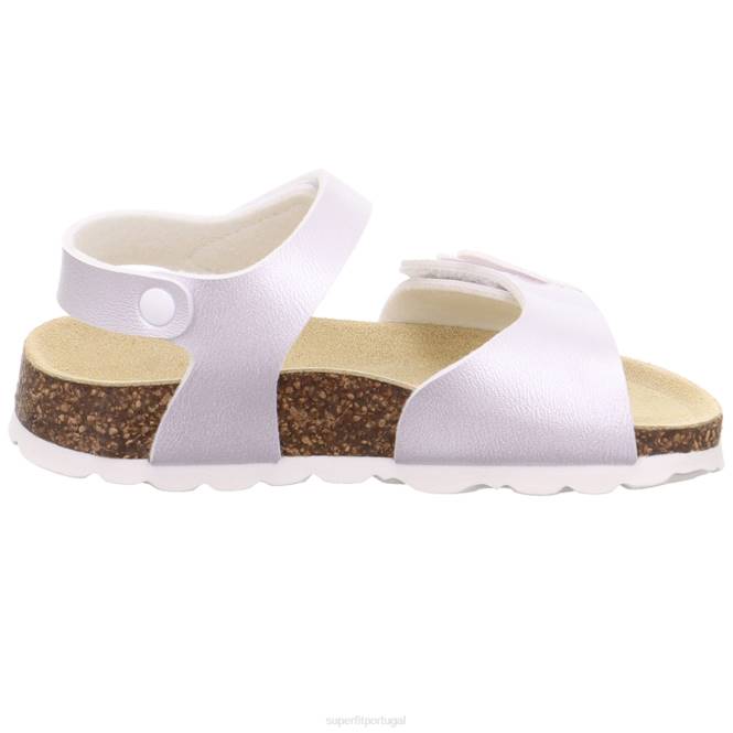 Superfit branco crianças fussbettpantoffel - sandália com fecho de velcro JFFX685