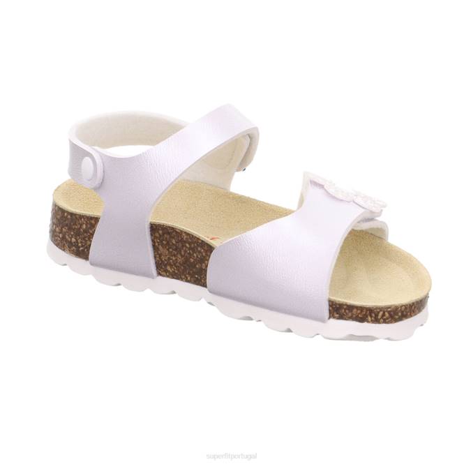 Superfit branco crianças fussbettpantoffel - sandália com fecho de velcro JFFX685