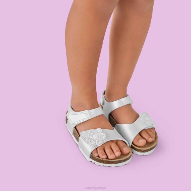 Superfit branco crianças fussbettpantoffel - sandália com fecho de velcro JFFX685