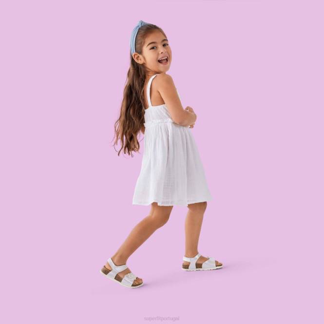 Superfit branco crianças fussbettpantoffel - sandália com fecho de velcro JFFX685