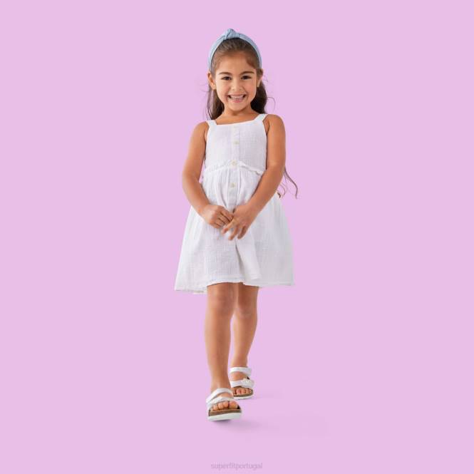 Superfit branco crianças fussbettpantoffel - sandália com fecho de velcro JFFX685