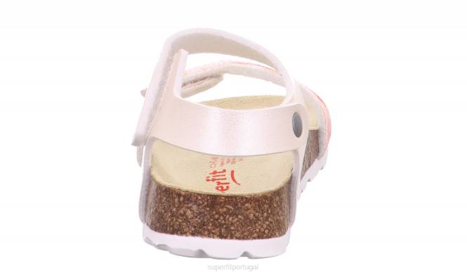 Superfit branco/multicolorido crianças fussbettpantoffel - sandália com fecho de velcro JFFX585