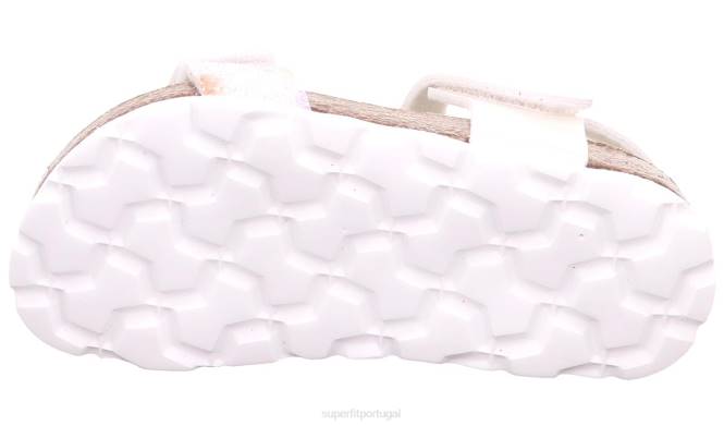Superfit branco/multicolorido crianças fussbettpantoffel - sandália com fecho de velcro JFFX585
