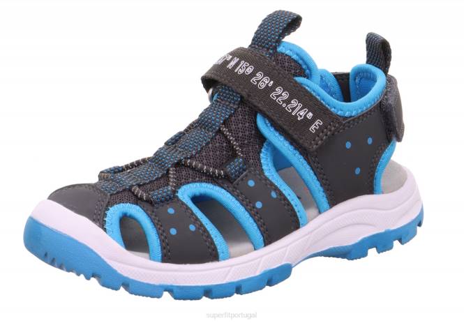 Superfit cinza/azul claro crianças tornado light - sandália com fecho de velcro JFFX624