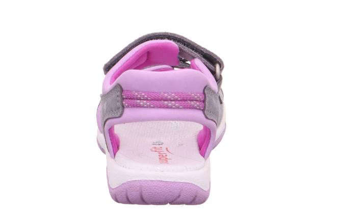 Superfit cinza claro/roxo crianças ensolarado - sandália com fecho de velcro JFFX638