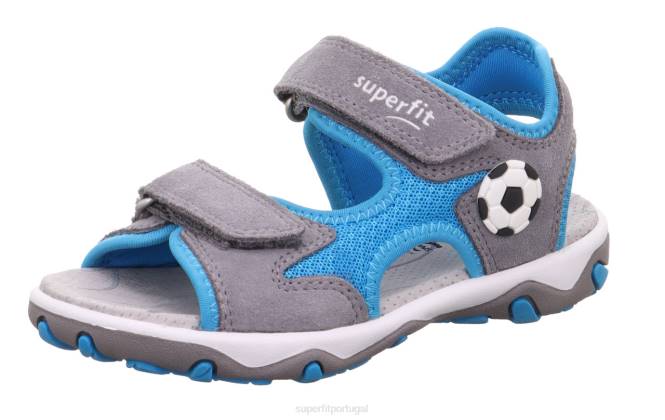 Superfit cinza claro/turquesa crianças mike 3.0 - sandália com fecho de velcro JFFX636