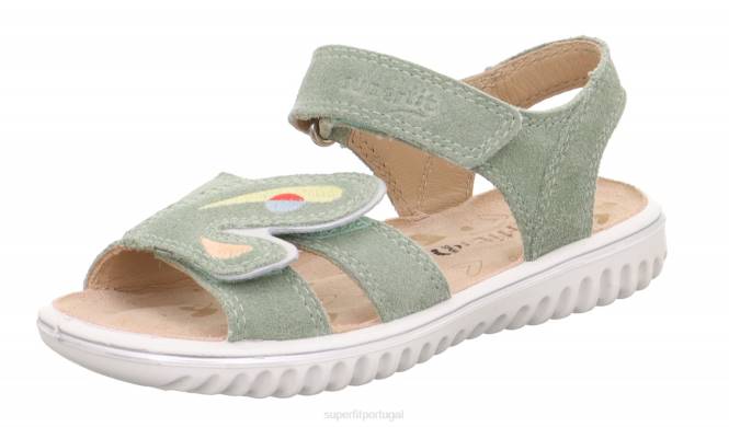 Superfit luz verde crianças brilho - sandália com fecho de velcro JFFX672