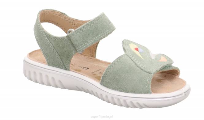 Superfit luz verde crianças brilho - sandália com fecho de velcro JFFX672