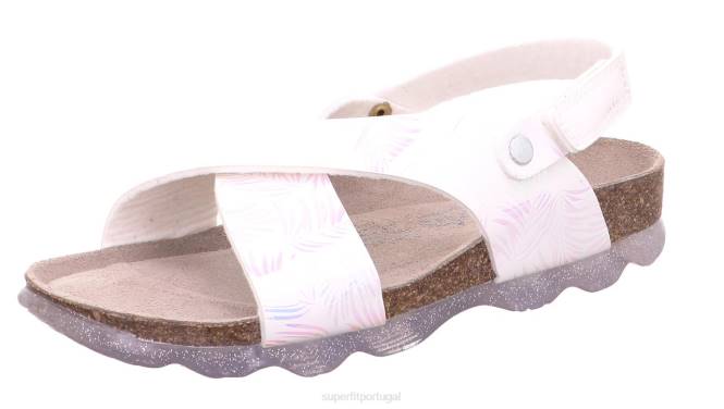Superfit prata branca crianças geléias - sandália com fecho de velcro JFFX603