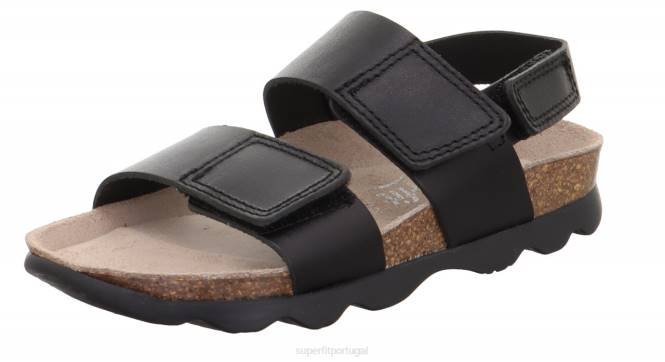 Superfit preto crianças geléias - sandália com fecho de velcro JFFX581