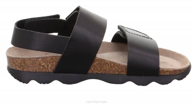 Superfit preto crianças geléias - sandália com fecho de velcro JFFX581