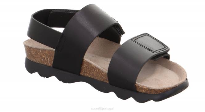 Superfit preto crianças geléias - sandália com fecho de velcro JFFX581