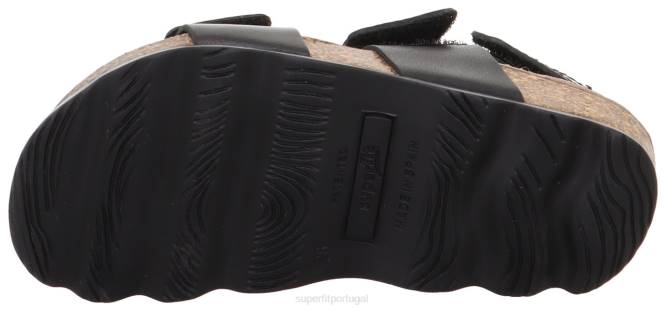 Superfit preto crianças geléias - sandália com fecho de velcro JFFX581