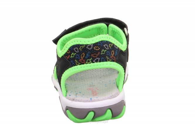 Superfit preto/verde claro crianças mike 3.0 - sandália com fecho de velcro JFFX674