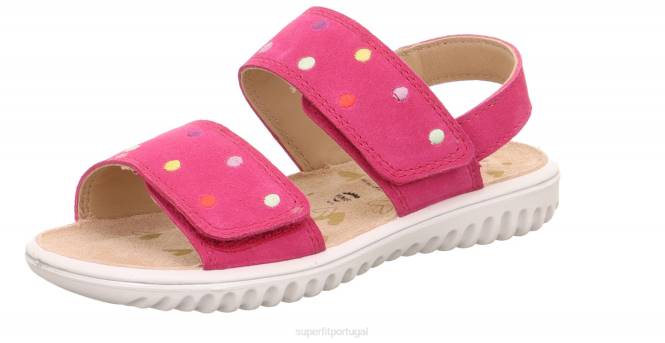 Superfit rosa crianças brilho - sandália com fecho de velcro JFFX654