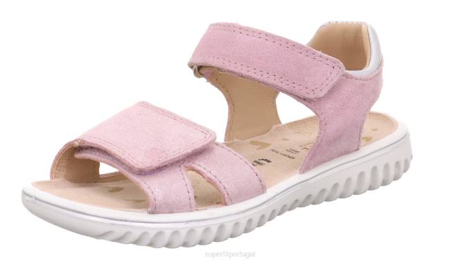 Superfit rosa crianças brilho - sandália com fecho de velcro JFFX686