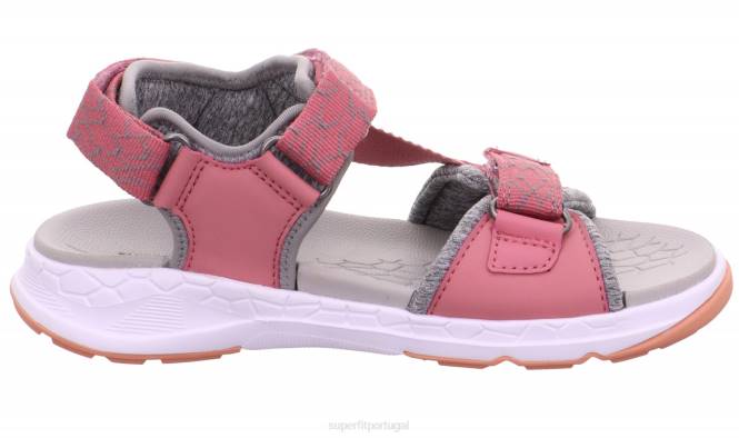 Superfit rosa/laranja crianças criss cross - sandália com fecho de velcro JFFX635