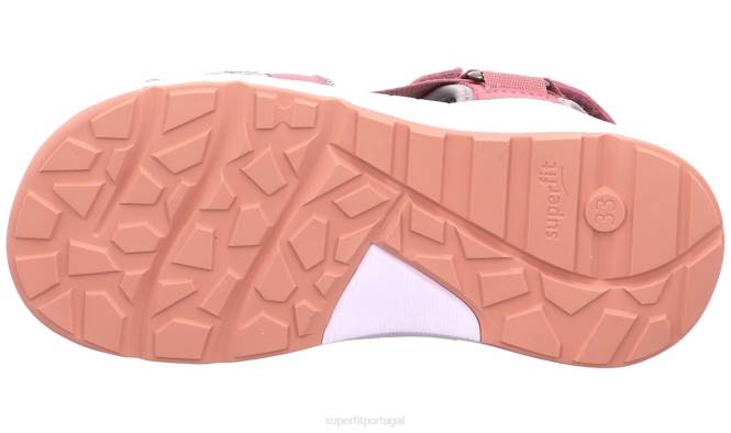 Superfit rosa/laranja crianças criss cross - sandália com fecho de velcro JFFX635