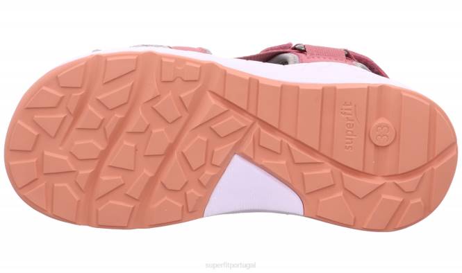 Superfit rosa/laranja crianças criss cross - sandália com fecho de velcro JFFX635