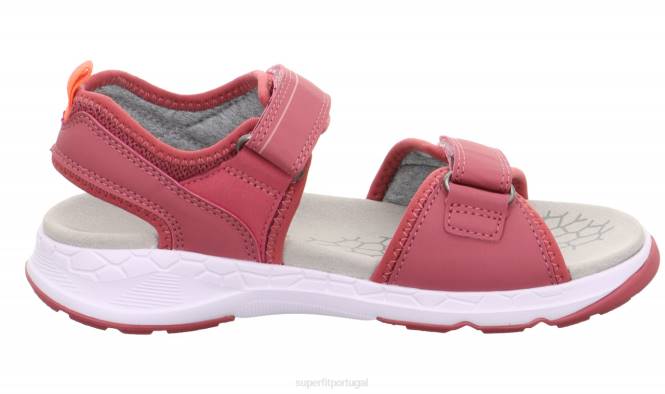Superfit rosa/laranja crianças criss cross - sandália com fecho de velcro JFFX648