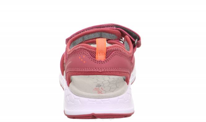 Superfit rosa/laranja crianças criss cross - sandália com fecho de velcro JFFX648