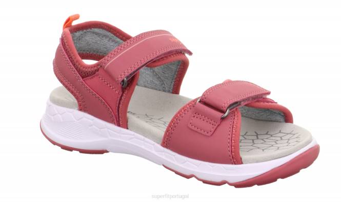 Superfit rosa/laranja crianças criss cross - sandália com fecho de velcro JFFX648