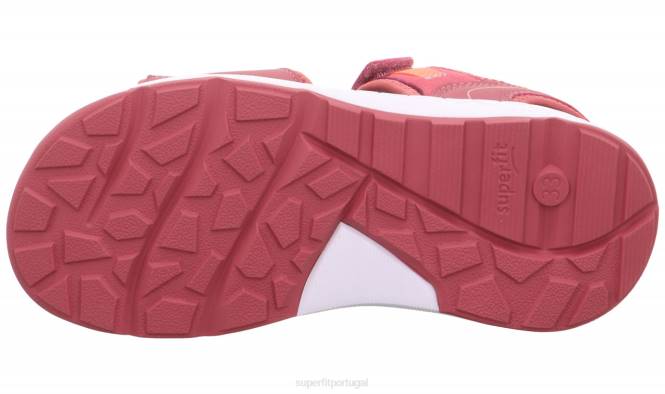 Superfit rosa/laranja crianças criss cross - sandália com fecho de velcro JFFX648