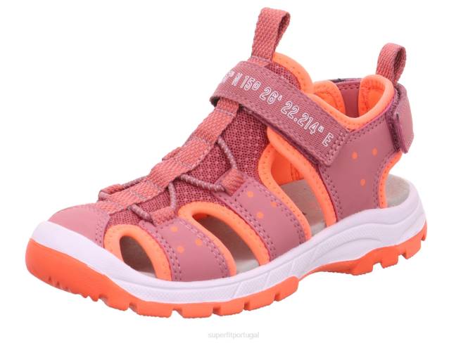 Superfit rosa/laranja crianças tornado light - sandália com fecho de velcro JFFX664