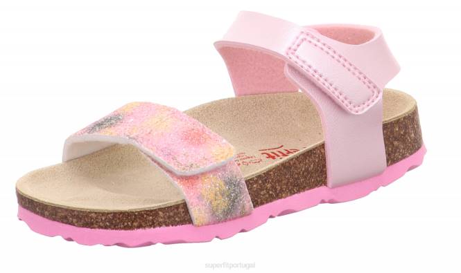 Superfit rosa/várias cores crianças fussbettpantoffel - sandália com fecho de velcro JFFX570
