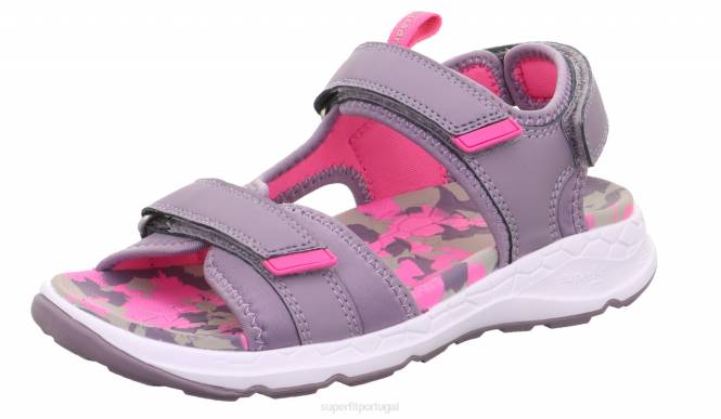 Superfit roxo Rosa crianças criss cross - sandália com fecho de velcro JFFX653