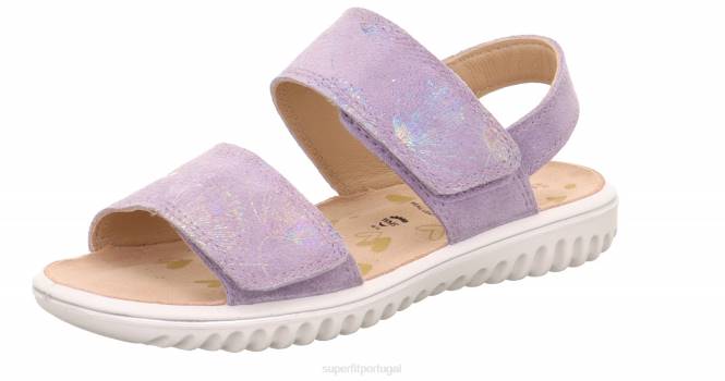 Superfit roxo crianças brilho - sandália com fecho de velcro JFFX645